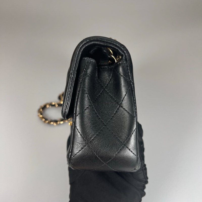 CHANEL CF20羊皮黑金鍊包 A69900/保卡款21開-2