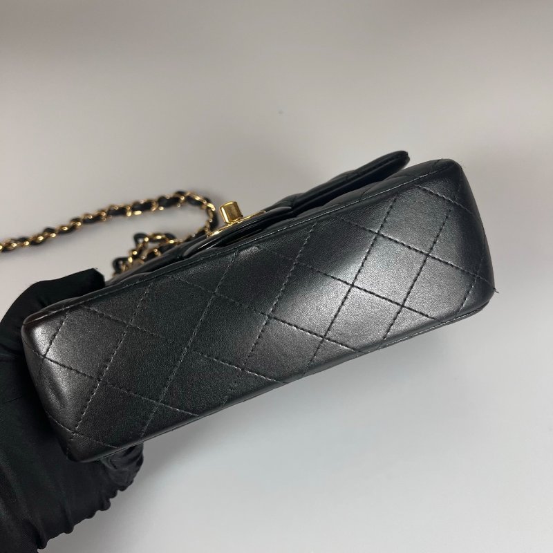CHANEL CF20羊皮黑金鍊包 A69900/保卡款21開-4