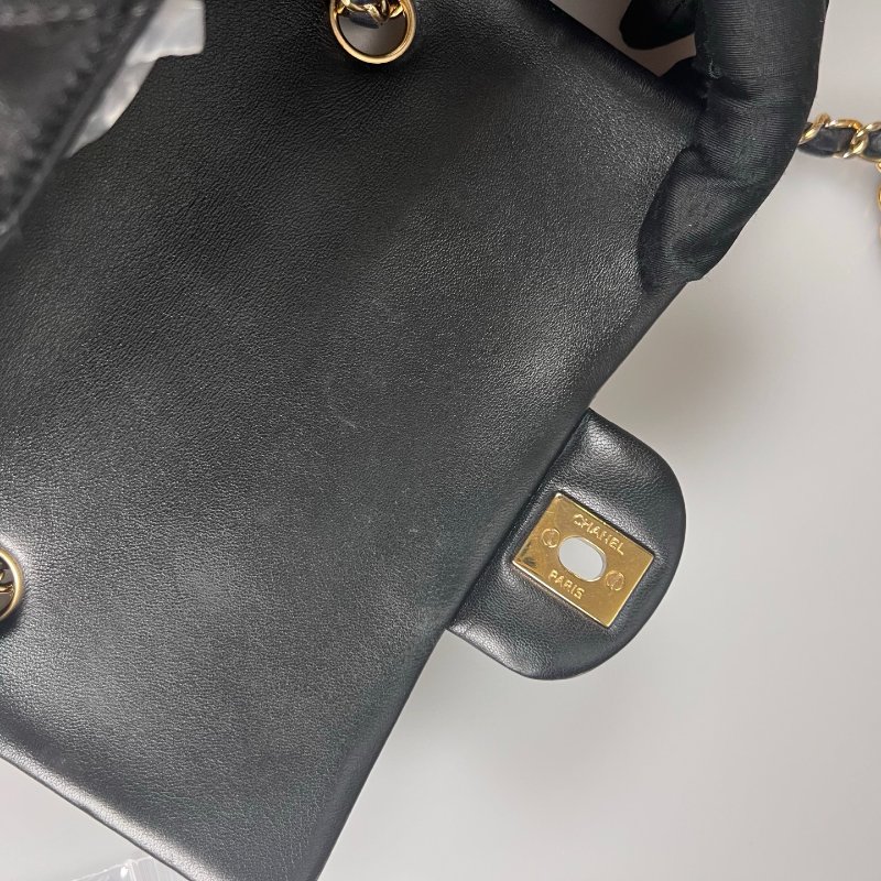 CHANEL CF20羊皮黑金鍊包 A69900/保卡款21開-8