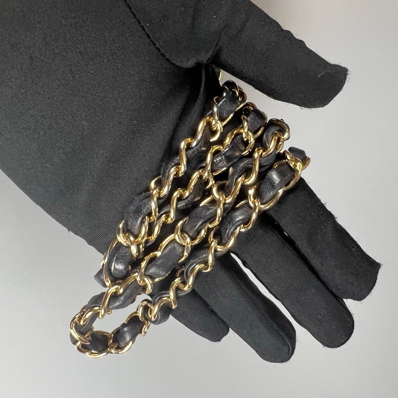 CHANEL CF20羊皮黑金鍊包 A69900/保卡款21開-9