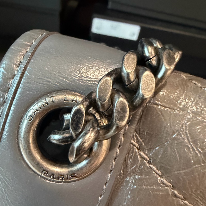 YSL 灰色大皮革包 🖤超級漂亮-12
