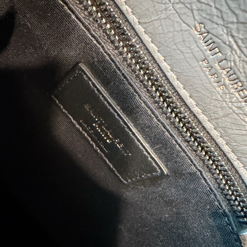YSL 灰色大皮革包 🖤超級漂亮-18