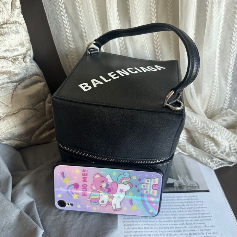 巴黎世家 leather 4x4 cube bag small balenciaga 黑色 斜挎包 有單購自巴黎世家-16