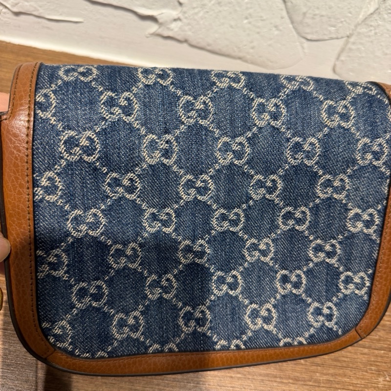 GUCCI 古馳 1955 mini丹寧經典馬鞍包-1