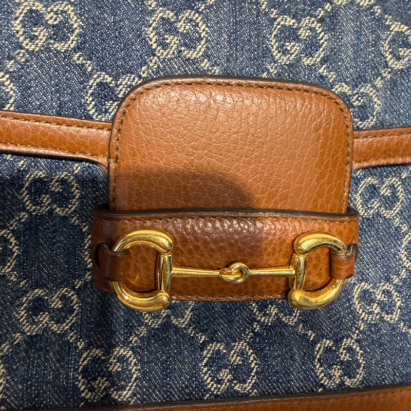 GUCCI 古馳 1955 mini丹寧經典馬鞍包-4