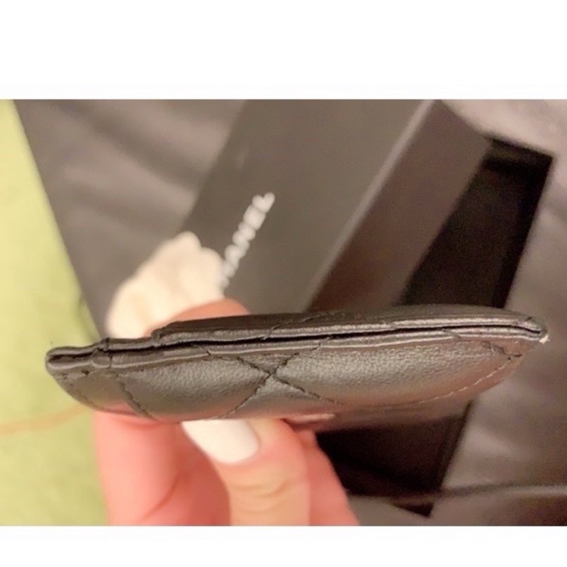 Chanel 的經典菱格紋卡片夾 ，黑色 卡夾-3