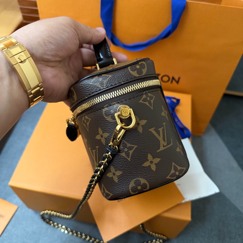 Lv拼色老花化妝箱/斜背 兩用包(M45165)-2