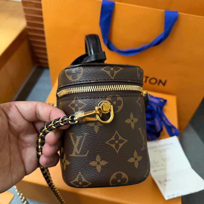 Lv拼色老花化妝箱/斜背 兩用包(M45165)-3