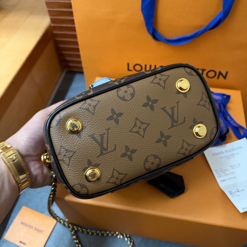 Lv拼色老花化妝箱/斜背 兩用包(M45165)-4