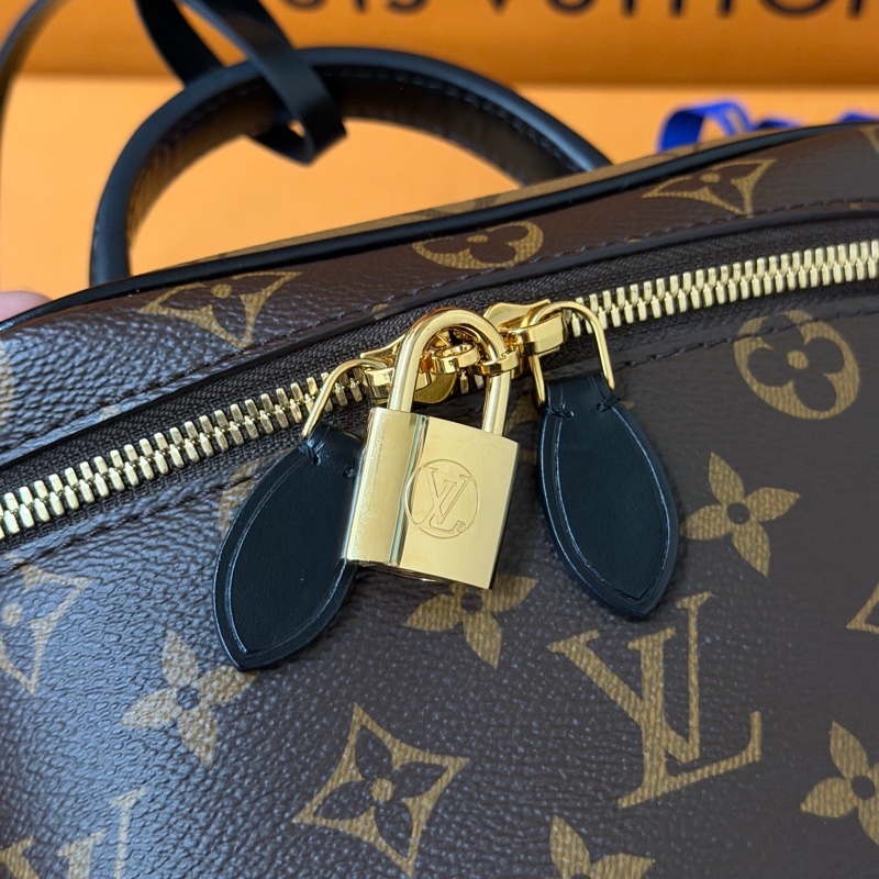 Lv拼色老花化妝箱/斜背 兩用包(M45165)-7