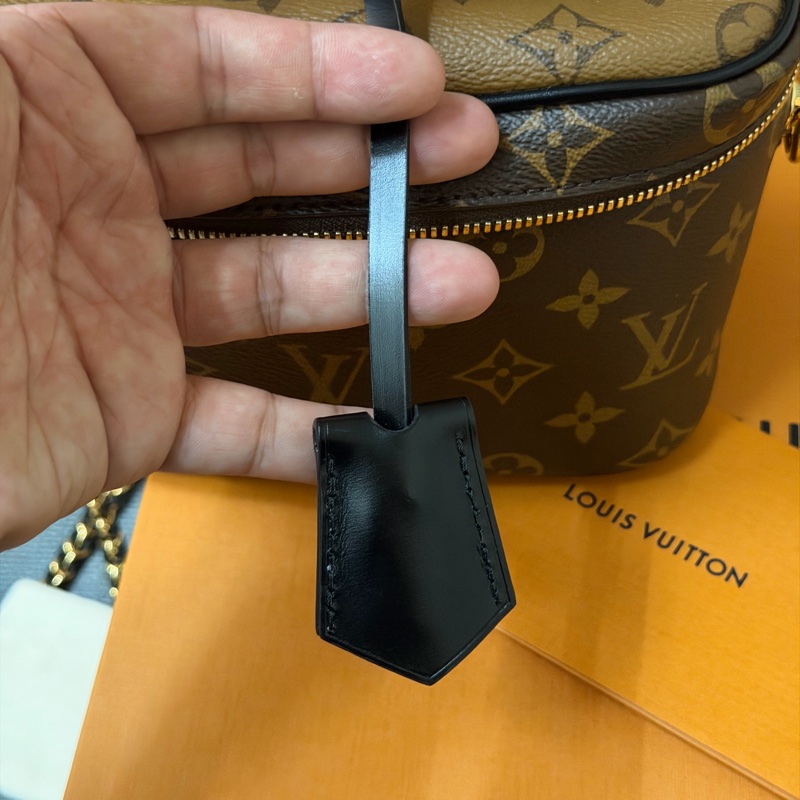 Lv拼色老花化妝箱/斜背 兩用包(M45165)-13