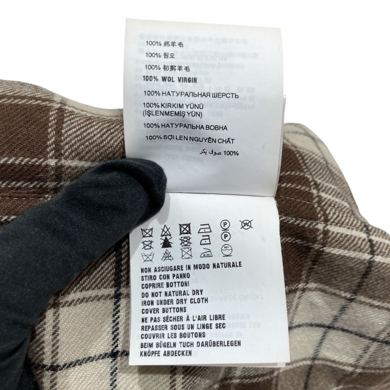 MIUMIU 繆繆 羊毛格紋短版襯衫 棕色 SIZE 36-10