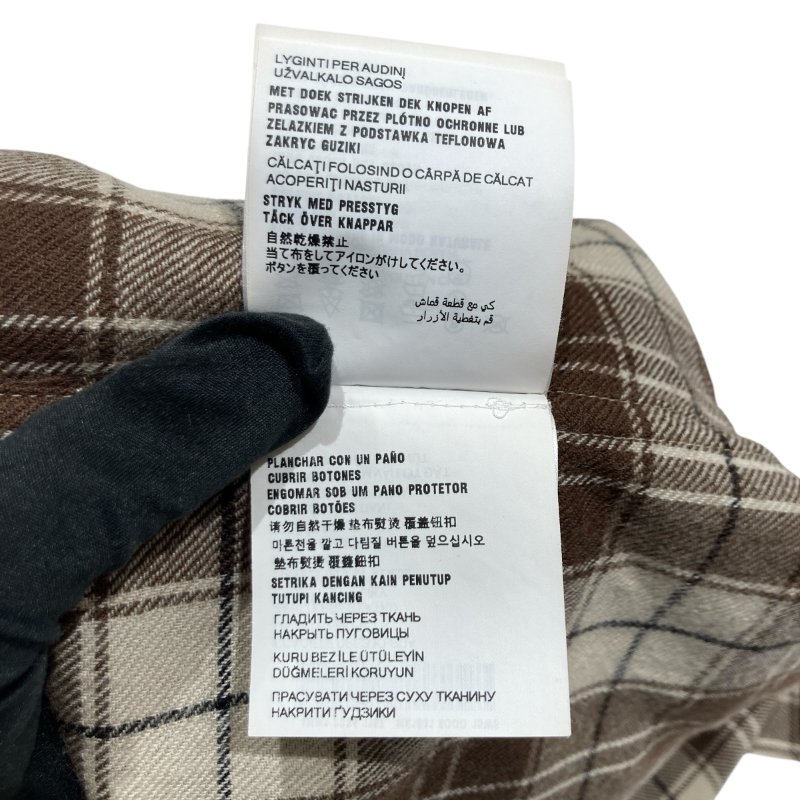 MIUMIU 繆繆 羊毛格紋短版襯衫 棕色 SIZE 36-11