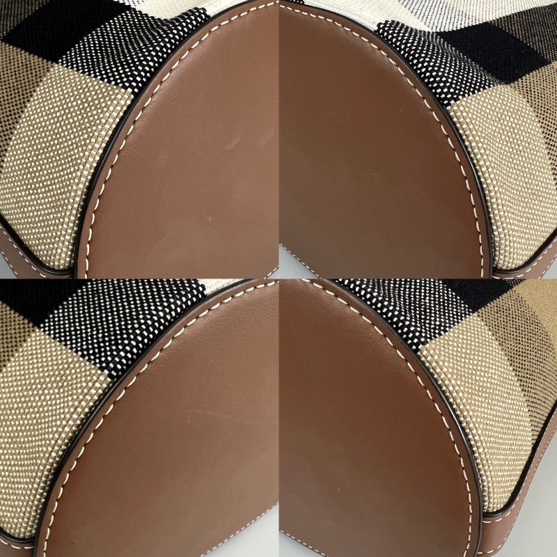 BURBERRY  帆布格紋水桶包-8