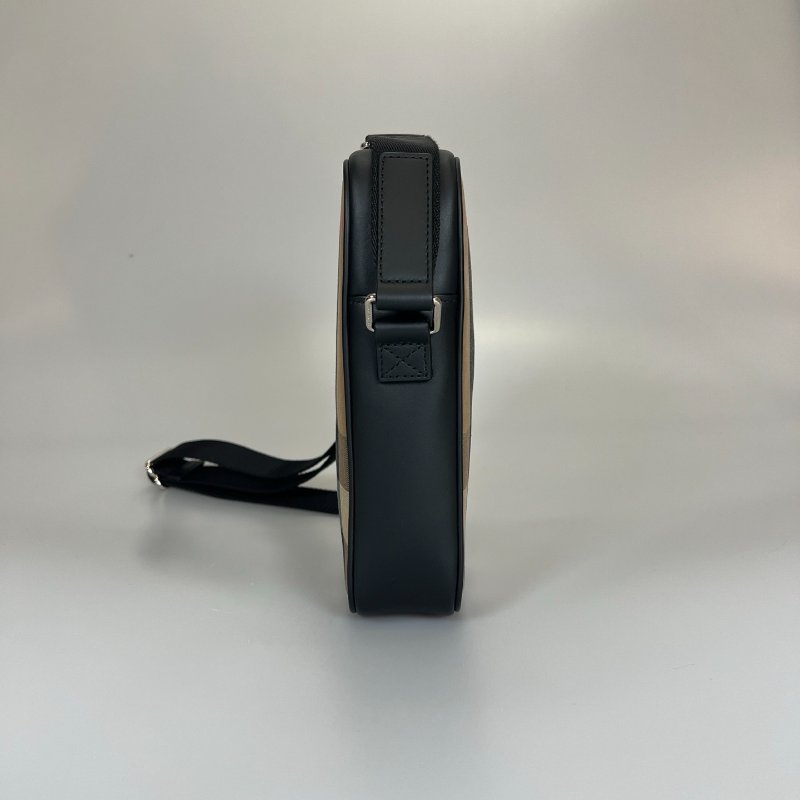 BURBERRY 棕色格紋單肩包-3