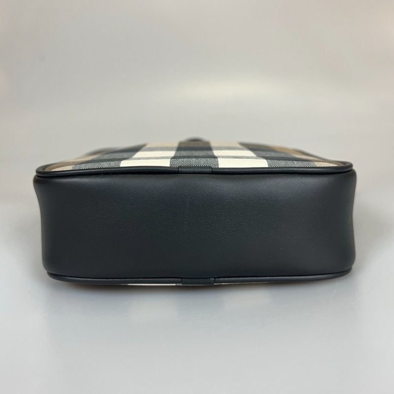 BURBERRY 棕色格紋單肩包-4