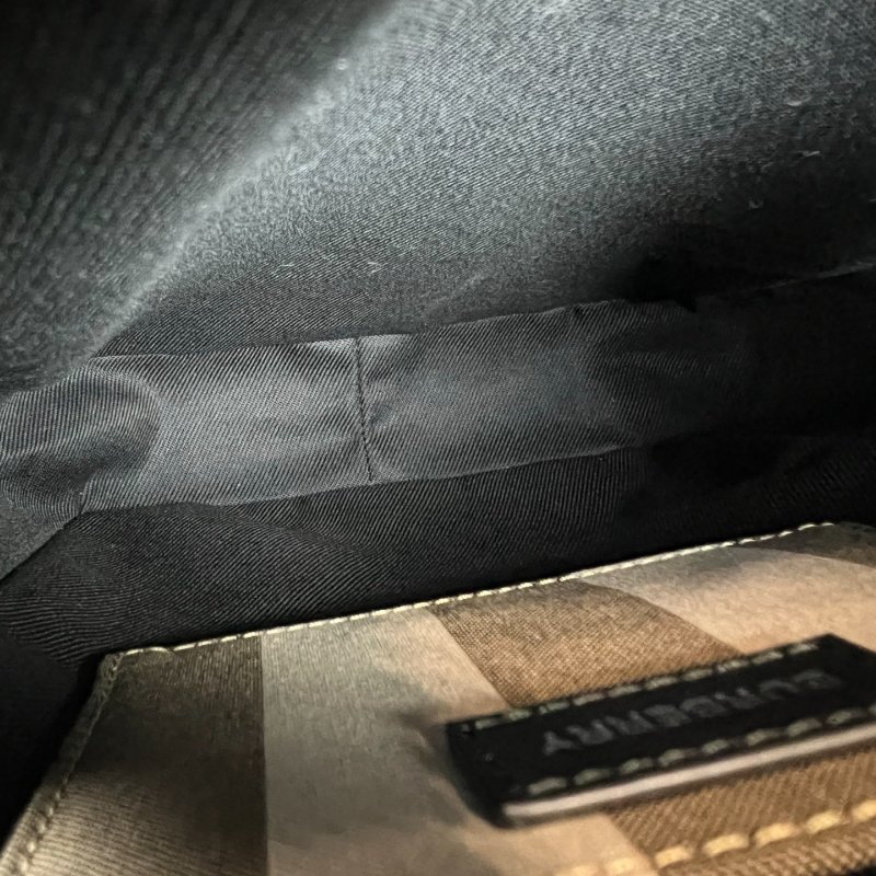 BURBERRY 棕色格紋單肩包-5