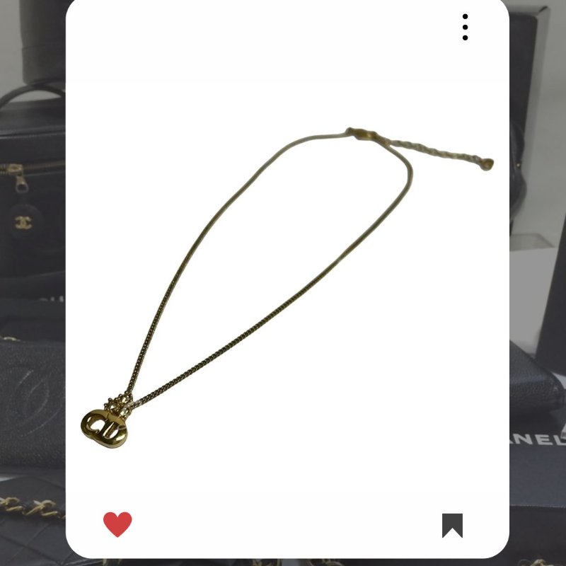 🛍️🎁 26 🔥 3月新品上架💖新品上架 現貨 🔥💖 ✨Christian Dior CD 金色頸鏈 Necklace Dior 閃石頸鏈 Dior 頸鏈-1
