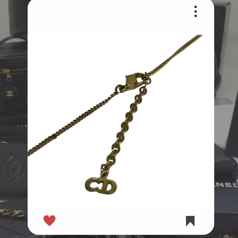 🛍️🎁 26 🔥 3月新品上架💖新品上架 現貨 🔥💖 ✨Christian Dior CD 金色頸鏈 Necklace Dior 閃石頸鏈 Dior 頸鏈-3