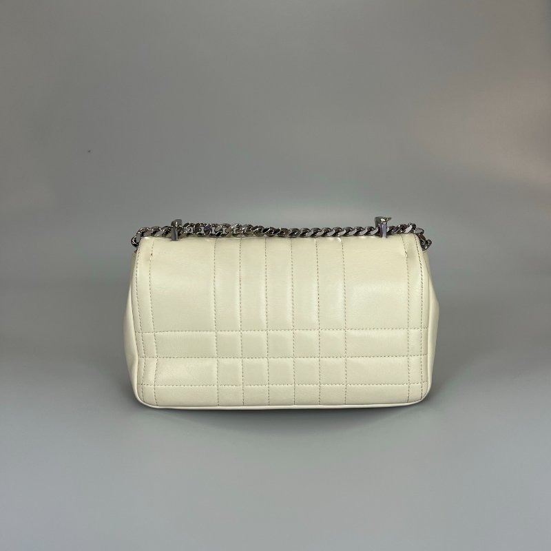 BURBERRY 白色LOLA掀蓋肩背包-1