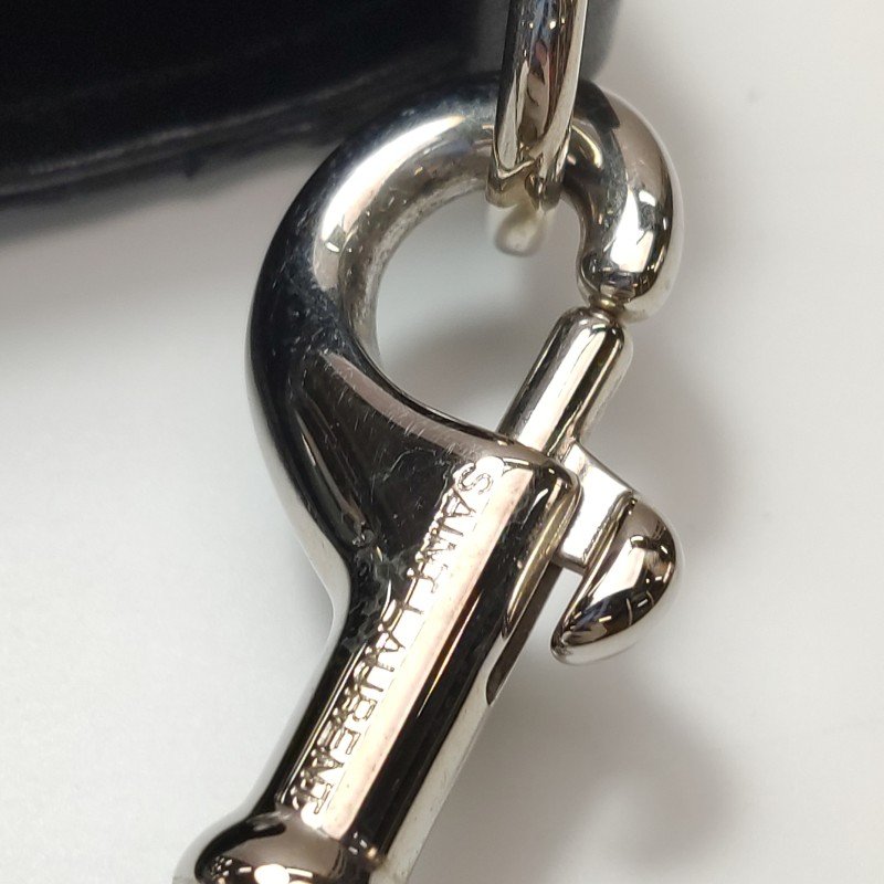 Saint Laurent牛皮純色黑色流蘇斜挎包單肩包-11