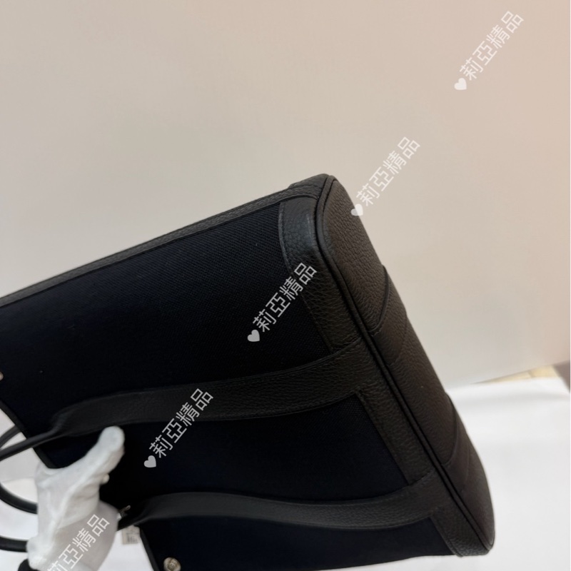 莉亞精品♡ Hermes 花園托特包直式 黑 二手美包-8