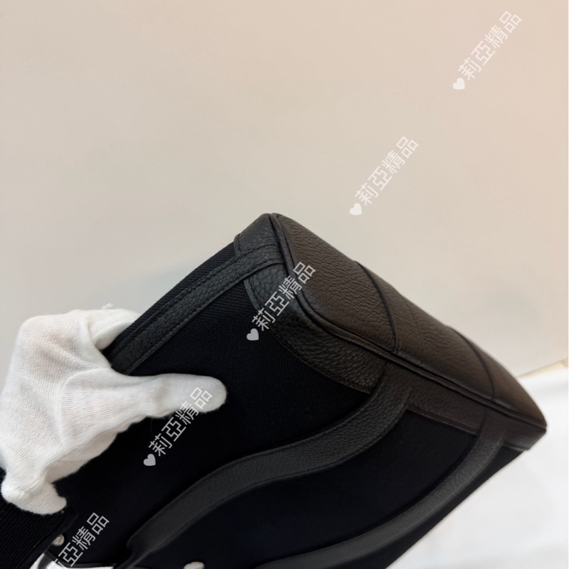 莉亞精品♡ Hermes 花園托特包直式 黑 二手美包-10