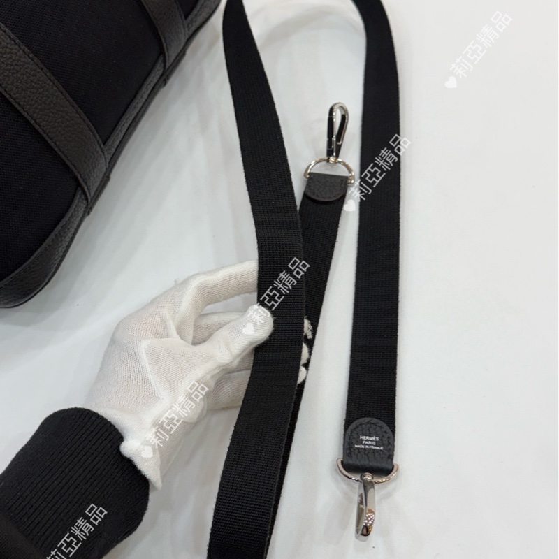 莉亞精品♡ Hermes 花園托特包直式 黑 二手美包-15