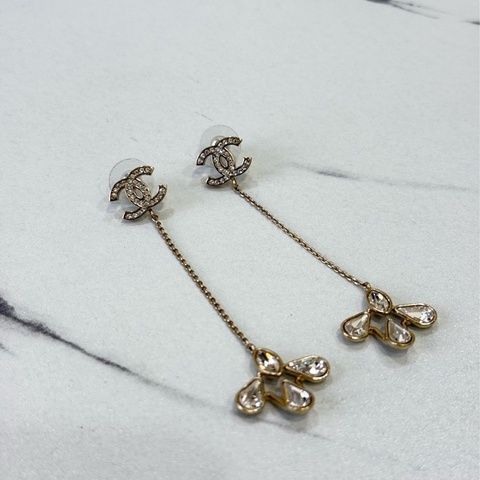 Chanel 水鑽長耳環 代購兩萬五