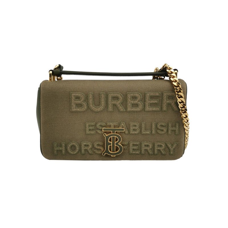 Burberry Lola蘿納包小號羊皮帆布TB標識字母logo斜挎包單肩包-0