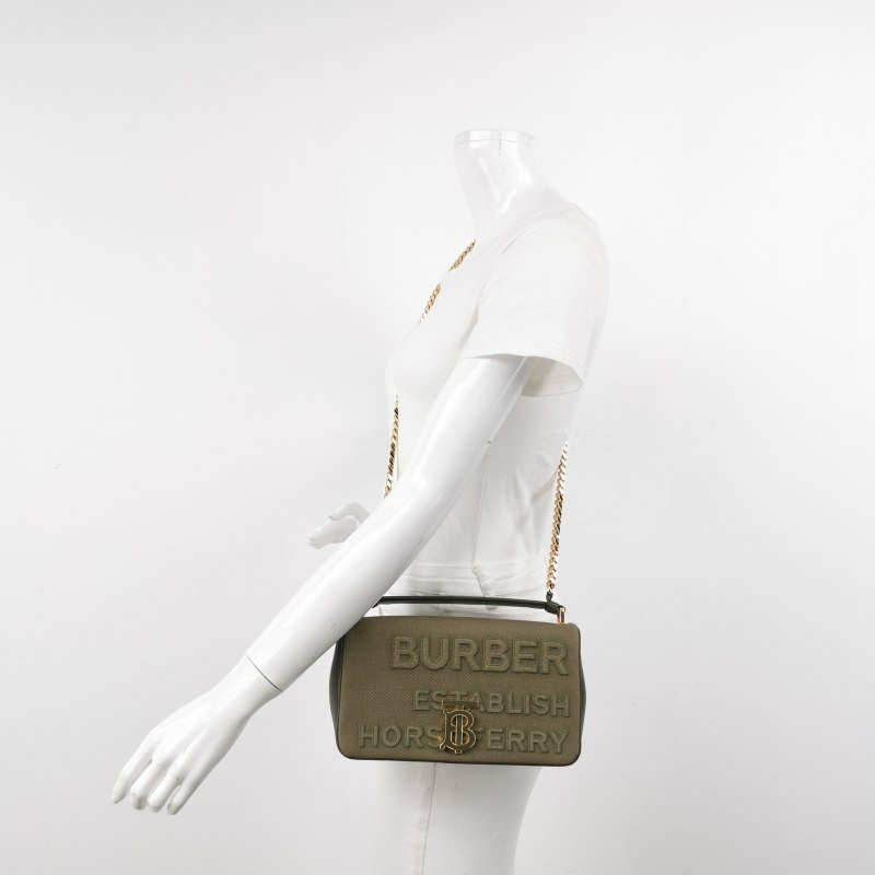 Burberry Lola蘿納包小號羊皮帆布TB標識字母logo斜挎包單肩包-1