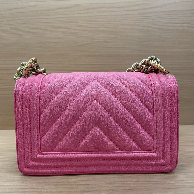 Chanel 香奈儿leboy链条单肩包 粉色 小号 金扣-1