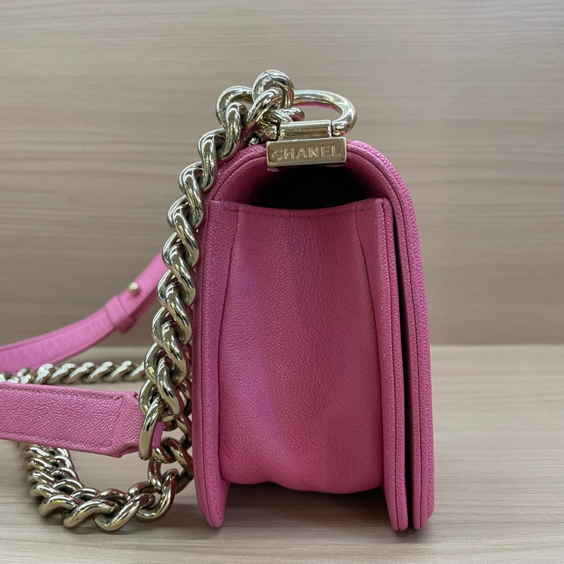 Chanel 香奈儿leboy链条单肩包 粉色 小号 金扣-2