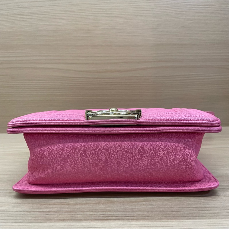 Chanel 香奈儿leboy链条单肩包 粉色 小号 金扣-4