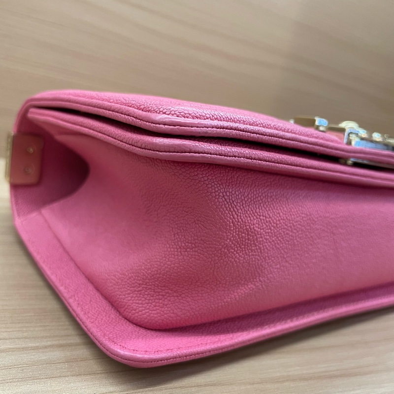 Chanel 香奈儿leboy链条单肩包 粉色 小号 金扣-5