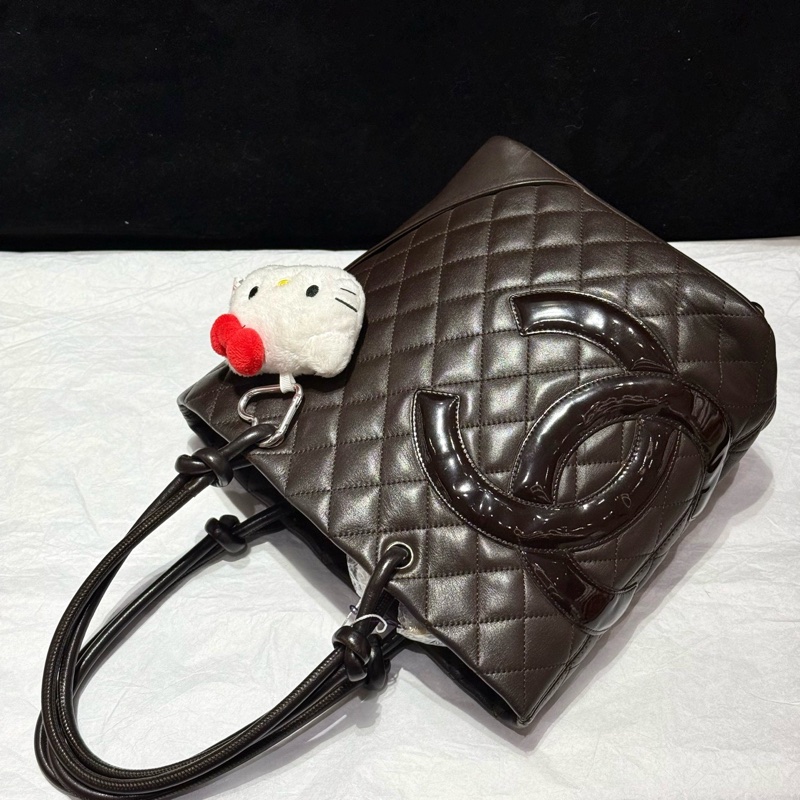 Chanel 巧克力色康鵬菜籃子 稀少款配色 尺寸約24*20-1