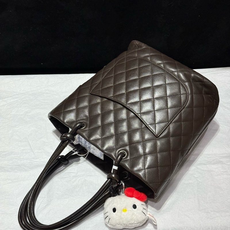 Chanel 巧克力色康鵬菜籃子 稀少款配色 尺寸約24*20-2