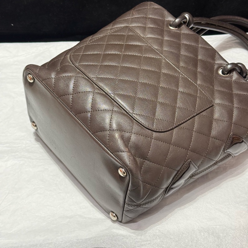 Chanel 巧克力色康鵬菜籃子 稀少款配色 尺寸約24*20-3