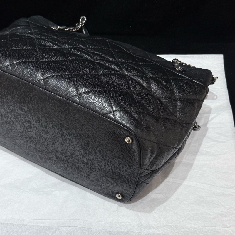 chanel 黑色大logo托特包 荔枝牛皮17開 尺寸約25*36-6