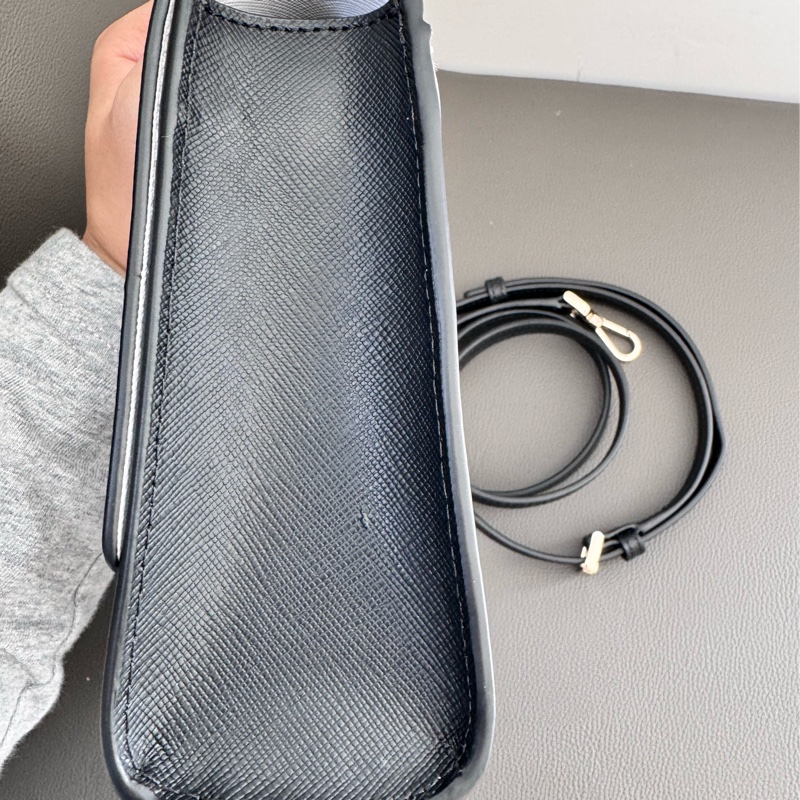 Kate Spade防刮磁扣撞色肩/斜兩用包-奶茶白-2