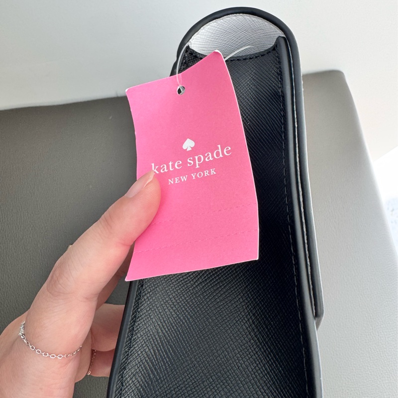 Kate Spade防刮磁扣撞色肩/斜兩用包-奶茶白-3