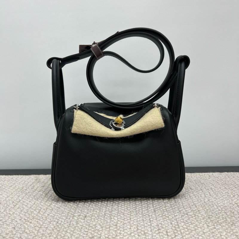 Hermes 愛馬仕 Mini lindy 黑色 Swift皮 CT鴛鴦扣-0