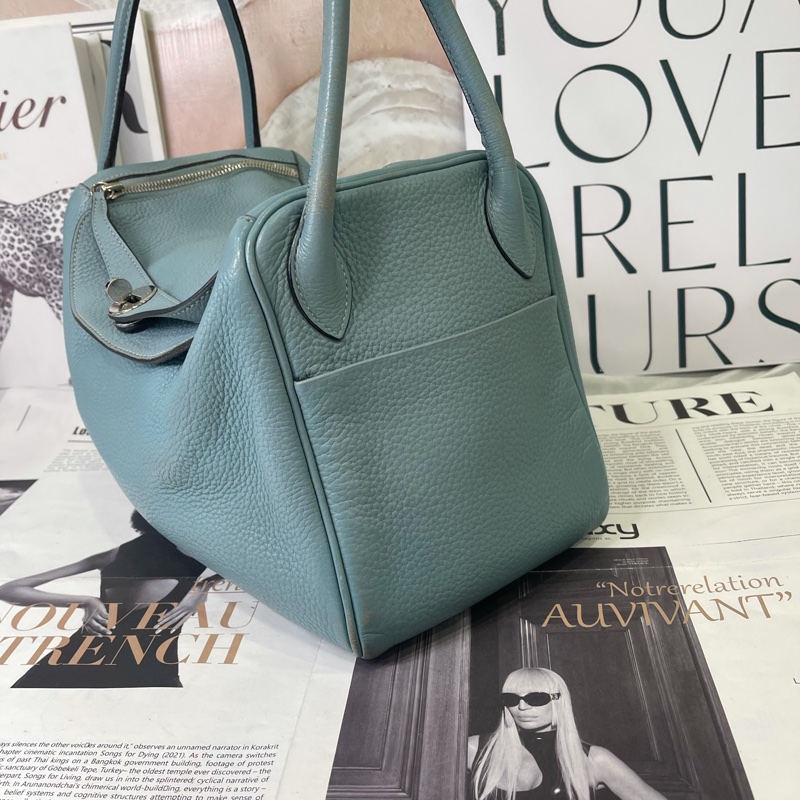 Hermes • Lindy 30 霧霾藍銀釦 Togo皮-1