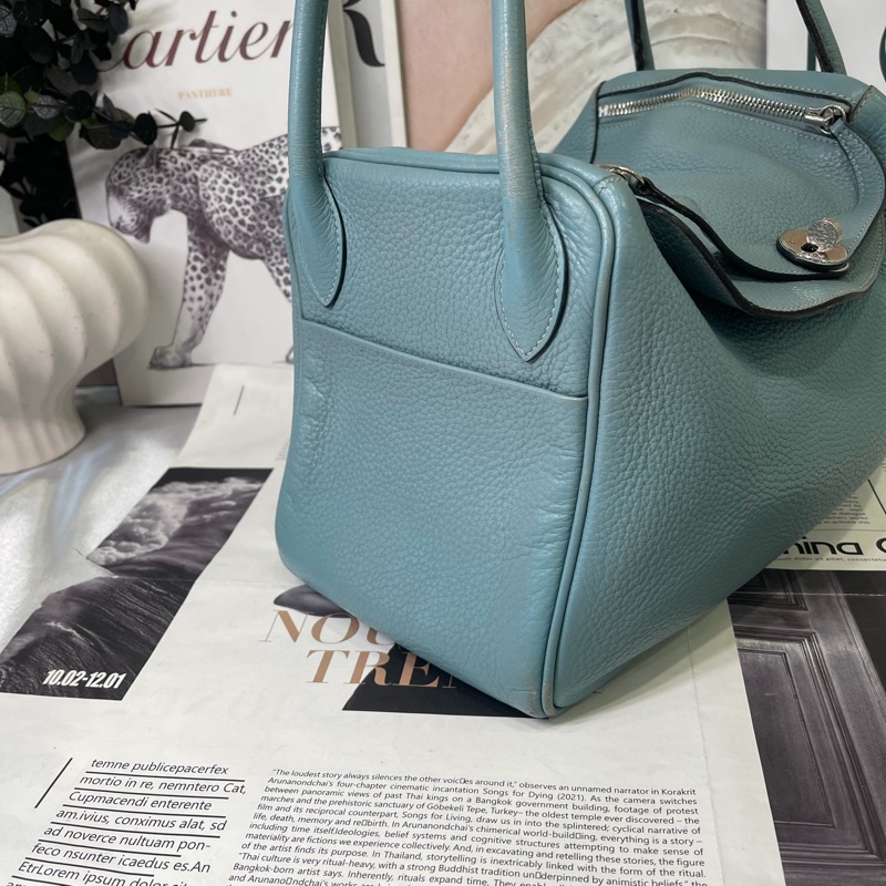 Hermes • Lindy 30 霧霾藍銀釦 Togo皮-2