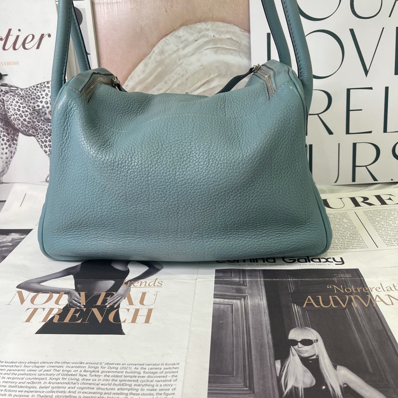 Hermes • Lindy 30 霧霾藍銀釦 Togo皮-3