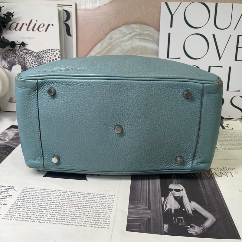 Hermes • Lindy 30 霧霾藍銀釦 Togo皮-4