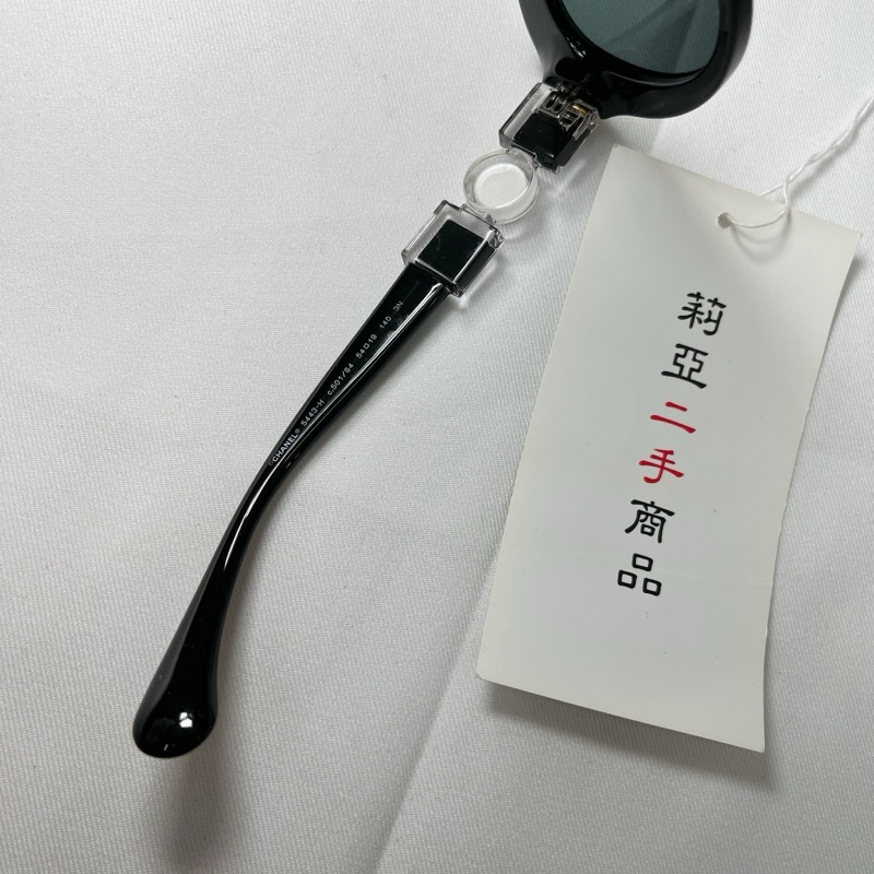 莉亞精品♡Chanel墨鏡 珍珠方形造型墨鏡 二手-4