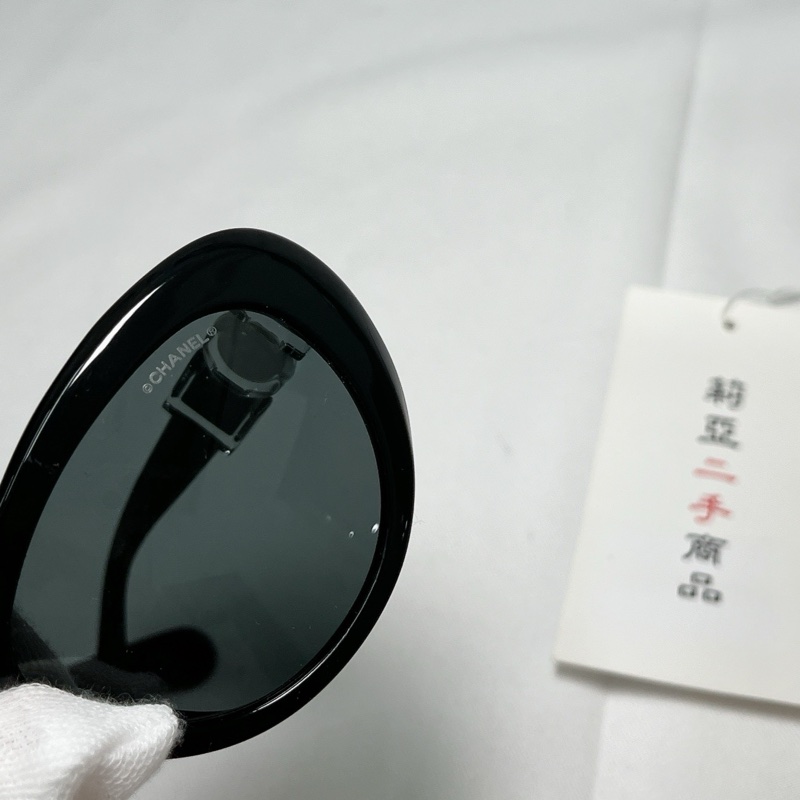 莉亞精品♡Chanel墨鏡 珍珠方形造型墨鏡 二手-8