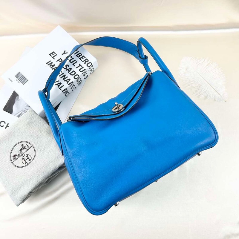 Hermes • Lindy 30 水彩藍銀釦 Evercolor皮-0