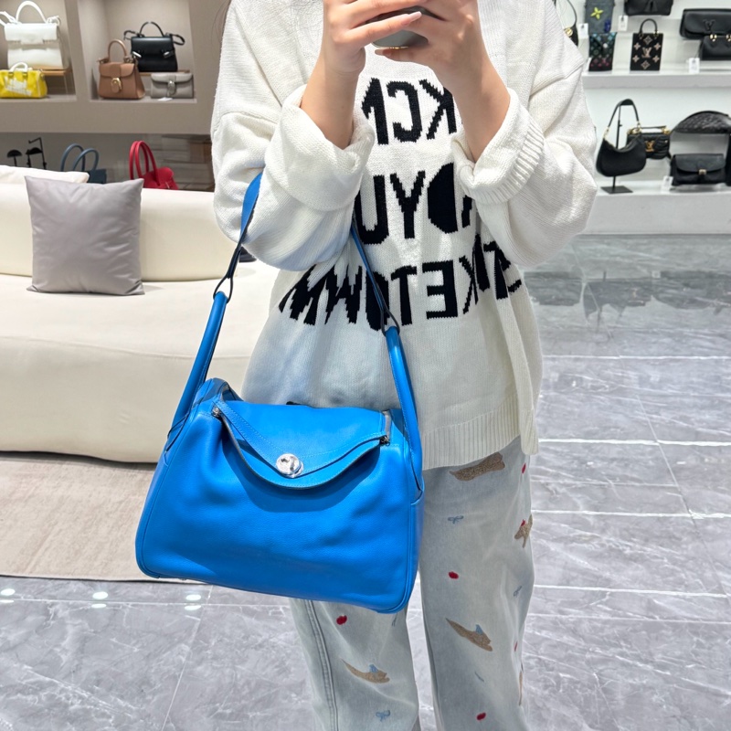 Hermes • Lindy 30 水彩藍銀釦 Evercolor皮-5